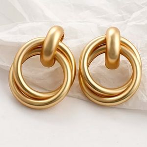 New Matte Gold Color Trendy Earrings